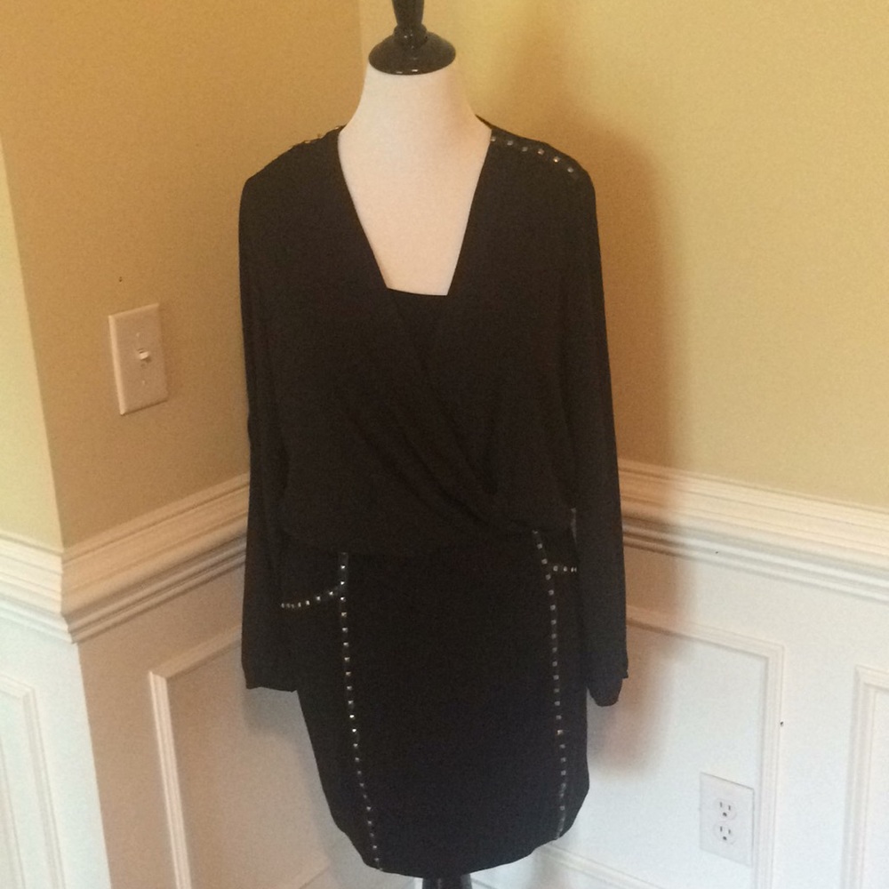 Cache Black studded Dress Size 14- Has Black slip